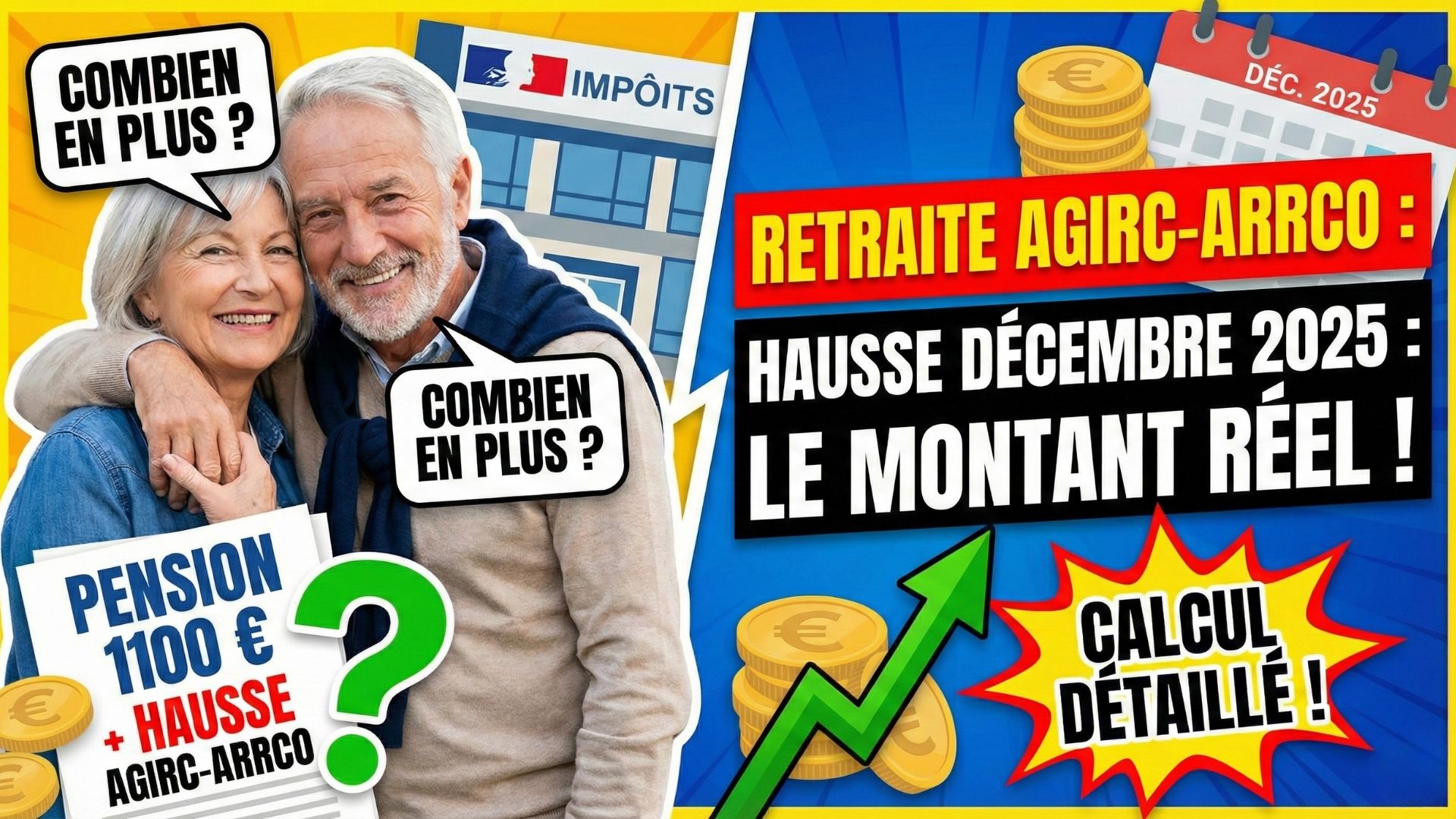Retraite Agirc-Arrco Avec 1 100 € de pension, combien allez-vous réellement toucher en plus en décembre 2025